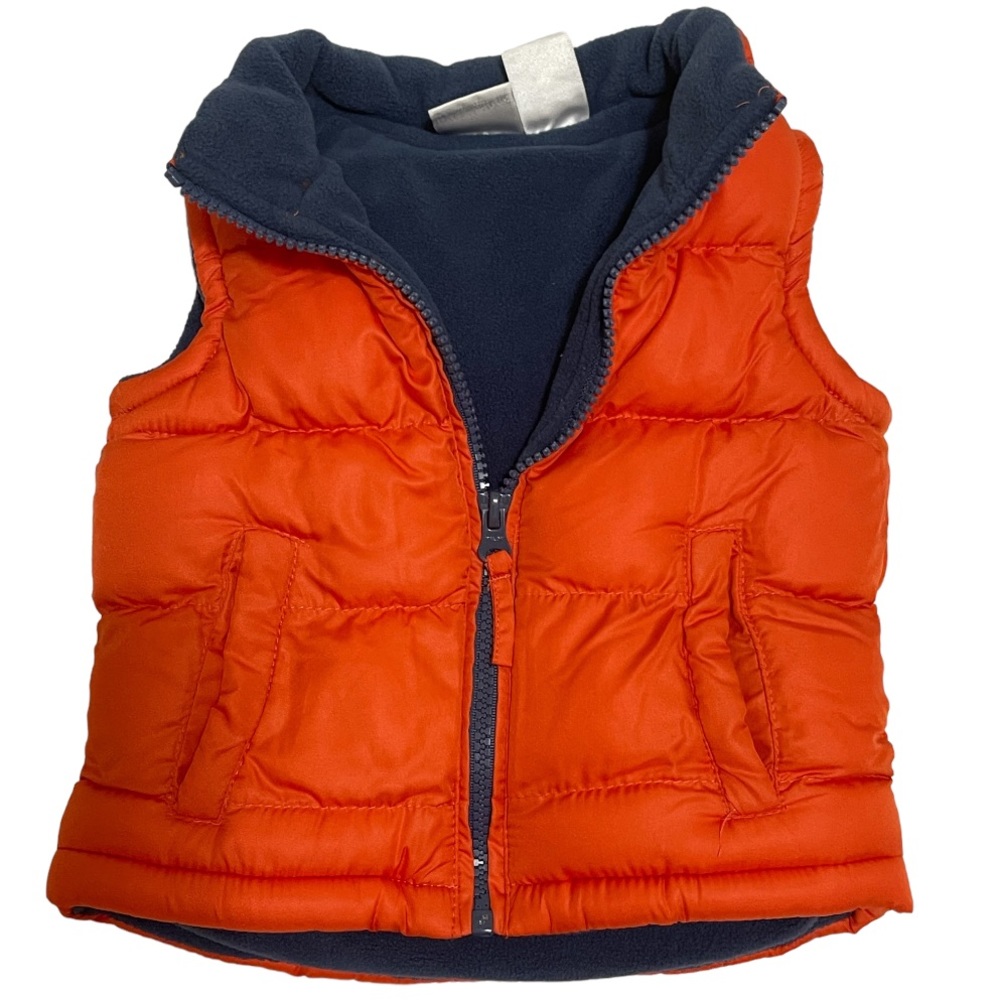 New KOALA BABY 12m Warm Orange Puffer Zip Vest With Pockets Boy Girl